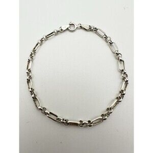 925 Italy Sterling Silver Link Chain Bracelet Spring Ring 7”